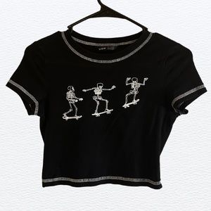 Shein skeleton crop-top